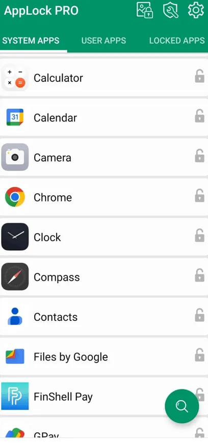 AppLock PRO App UI