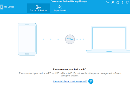 Coolmuster Android Backup Manager Main Interface